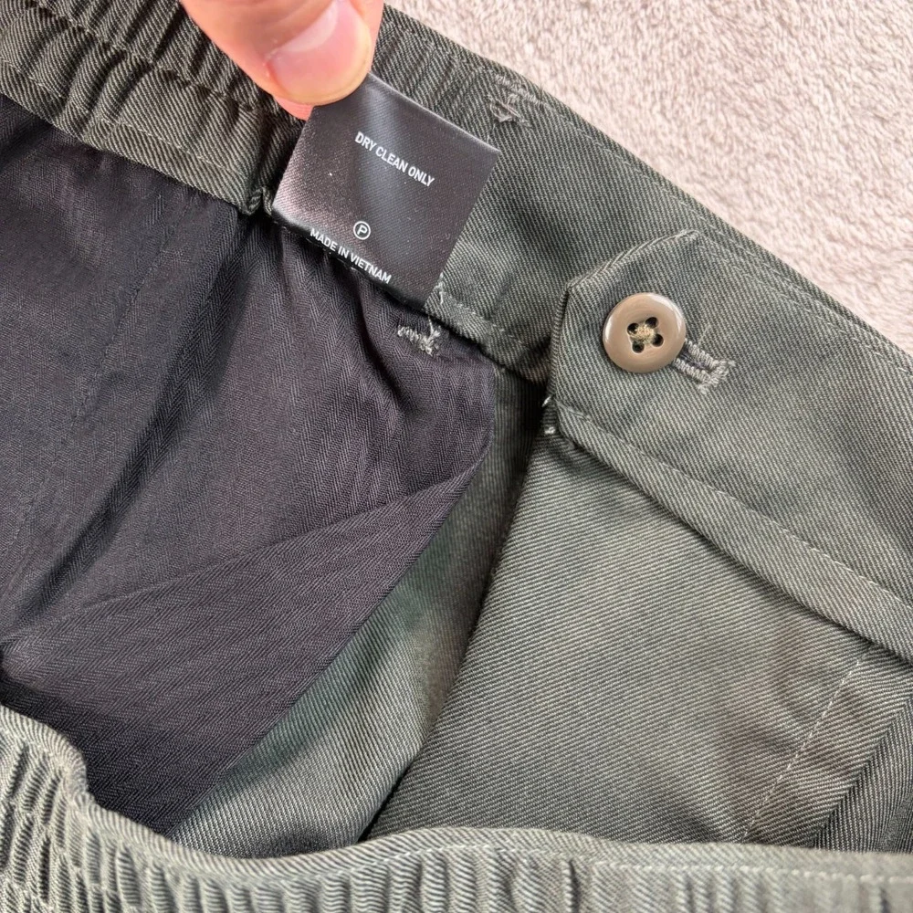 Todd Snyder Italian Wool-Cotton Modern Trousers‎ in Olive Men Large NWT $278